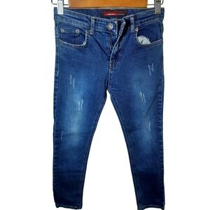 Prada Milano Kids Boys Blue Distressed Denim Jeans Size 146 Adjustable Waist